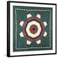 An Amish Star of Bethlehem Coverlet, Pennsylvania, Pieced and Quilted Cotton, Circa 1930-null-Framed Giclee Print