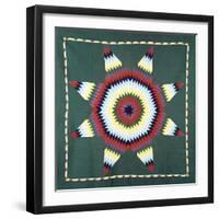 An Amish Star of Bethlehem Coverlet, Pennsylvania, Pieced and Quilted Cotton, Circa 1930-null-Framed Premium Giclee Print