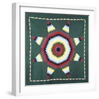 An Amish Star of Bethlehem Coverlet, Pennsylvania, Pieced and Quilted Cotton, Circa 1930-null-Framed Premium Giclee Print