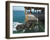 An Amphibious Assault Vehicle Enters the Well Deck of USS Tortuga-null-Framed Photographic Print