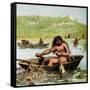An Ancient Briton in His Boat-null-Framed Stretched Canvas