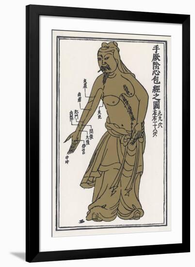 An Ancient Chinese Acupuncture Chart-T'ongjen Tschen Kieou King-Framed Art Print