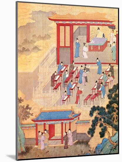 An Ancient Chinese Public Examination, Facsimile of Original Chinese Scroll-null-Mounted Giclee Print