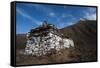 An ancient chorten along the Laya-Gasa trekking route near Jangothang, Bhutan, Himalayas, Asia-Alex Treadway-Framed Stretched Canvas