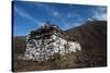 An ancient chorten along the Laya-Gasa trekking route near Jangothang, Bhutan, Himalayas, Asia-Alex Treadway-Stretched Canvas