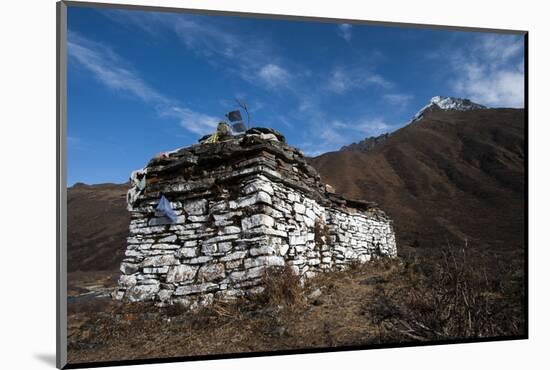 An ancient chorten along the Laya-Gasa trekking route near Jangothang, Bhutan, Himalayas, Asia-Alex Treadway-Mounted Photographic Print