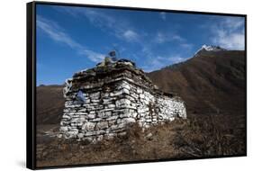 An ancient chorten along the Laya-Gasa trekking route near Jangothang, Bhutan, Himalayas, Asia-Alex Treadway-Framed Stretched Canvas