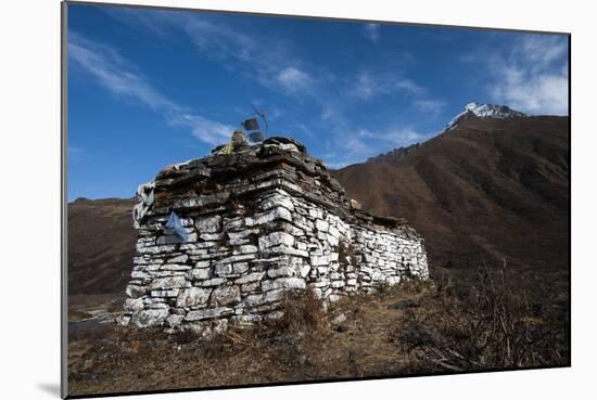 An ancient chorten along the Laya-Gasa trekking route near Jangothang, Bhutan, Himalayas, Asia-Alex Treadway-Mounted Photographic Print