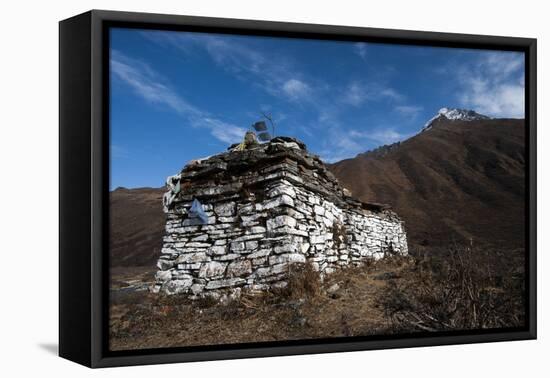 An ancient chorten along the Laya-Gasa trekking route near Jangothang, Bhutan, Himalayas, Asia-Alex Treadway-Framed Stretched Canvas