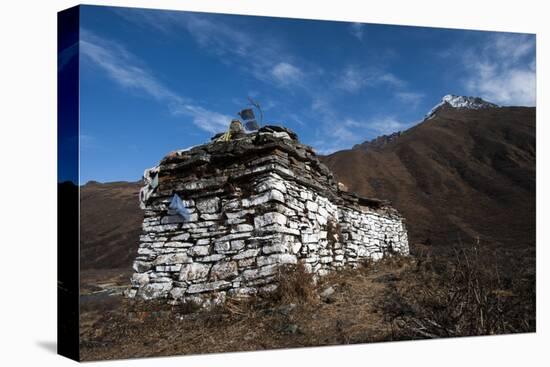 An ancient chorten along the Laya-Gasa trekking route near Jangothang, Bhutan, Himalayas, Asia-Alex Treadway-Stretched Canvas