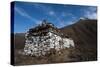 An ancient chorten along the Laya-Gasa trekking route near Jangothang, Bhutan, Himalayas, Asia-Alex Treadway-Stretched Canvas