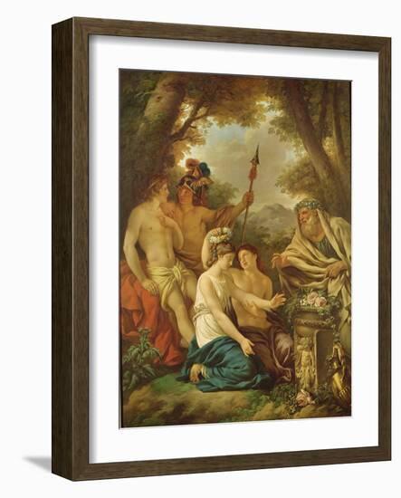 An Ancient Marriage (Oil on Canvas)-Jean Jacques II Lagrenee-Framed Giclee Print