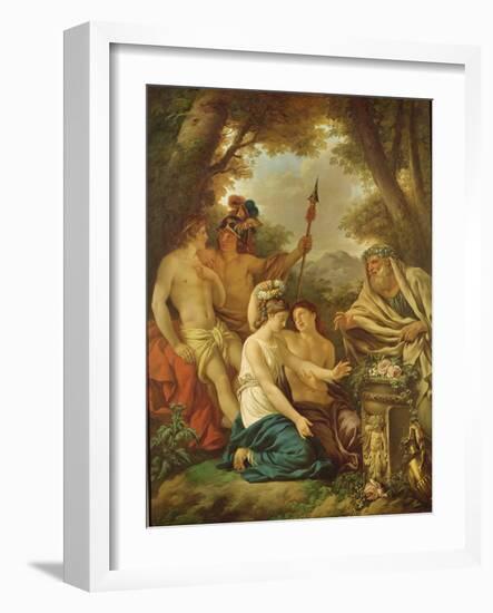 An Ancient Marriage (Oil on Canvas)-Jean Jacques II Lagrenee-Framed Giclee Print