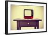 An Ancient Red Television on a Table with a Retro Effect-nito-Framed Photographic Print