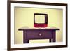 An Ancient Red Television on a Table with a Retro Effect-nito-Framed Photographic Print