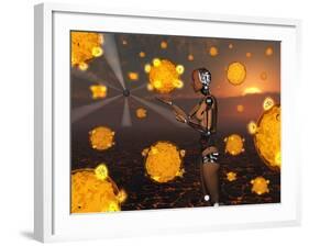 An Android Learns to Use the Power of the Atom-Stocktrek Images-Framed Photographic Print