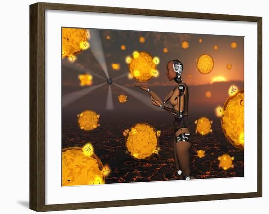 An Android Learns to Use the Power of the Atom-Stocktrek Images-Framed Photographic Print