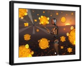 An Android Learns to Use the Power of the Atom-Stocktrek Images-Framed Photographic Print