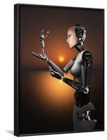 An Android Takes a Closer Look at a Representation of Herself-Stocktrek Images-Framed Photographic Print