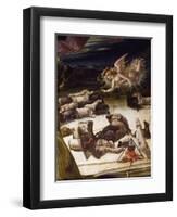 An Angel and Shepherds, Detail from the Altarpiece of the Nativity-Benvenuto Di Giovanni-Framed Giclee Print