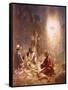 An Angel Announcing to the Shepherds of Bethlehem the Birth of Jesus-William Brassey Hole-Framed Stretched Canvas