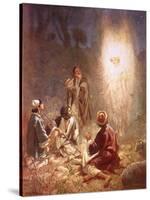 An Angel Announcing to the Shepherds of Bethlehem the Birth of Jesus-William Brassey Hole-Stretched Canvas