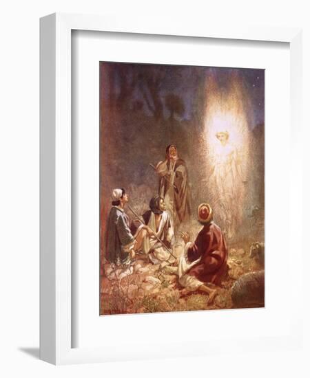 An Angel Announcing to the Shepherds of Bethlehem the Birth of Jesus-William Brassey Hole-Framed Giclee Print