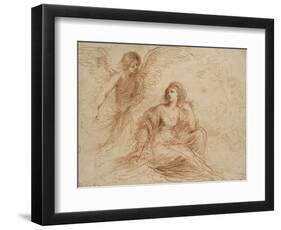 An Angel Appearing to Hagar and Ishmael, C.1653-Guercino-Framed Giclee Print