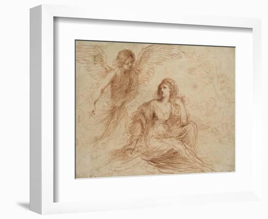 An Angel Appearing to Hagar and Ishmael, C.1653-Guercino-Framed Giclee Print