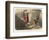 An Angel Brandishes Her Sword While She Watches Adam and Eve Slink out of Paradise-null-Framed Art Print