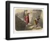 An Angel Brandishes Her Sword While She Watches Adam and Eve Slink out of Paradise-null-Framed Art Print