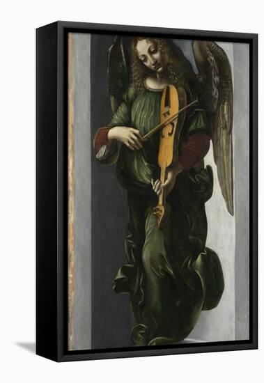 An Angel in Green with a Vielle, C. 1490-1499-Leonardo da Vinci-Framed Stretched Canvas