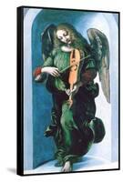 An Angel in Green with a Vielle, C1500-Leonardo da Vinci-Framed Stretched Canvas