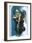 An Angel in Green with a Vielle, C1500-Leonardo da Vinci-Framed Giclee Print