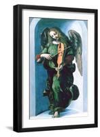 An Angel in Green with a Vielle, C1500-Leonardo da Vinci-Framed Giclee Print