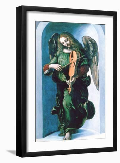 An Angel in Green with a Vielle, C1500-Leonardo da Vinci-Framed Giclee Print