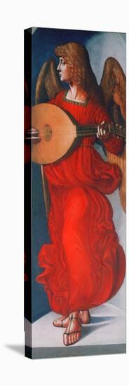 An Angel in Red with a Lute, 1490-1499-Leonardo da Vinci-Stretched Canvas