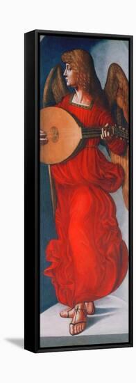 An Angel in Red with a Lute, 1490-1499-Leonardo da Vinci-Framed Stretched Canvas