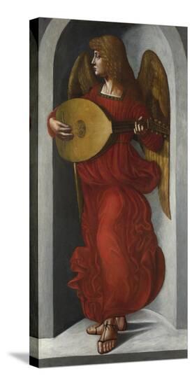 An Angel in Red with a Lute-Leonardo da Vinci-Stretched Canvas