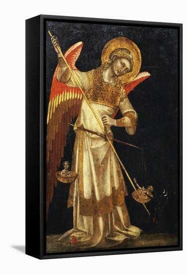 An Angel Protecting a Soul in the Balance from the Devil-Guariento Di Arpo-Framed Stretched Canvas