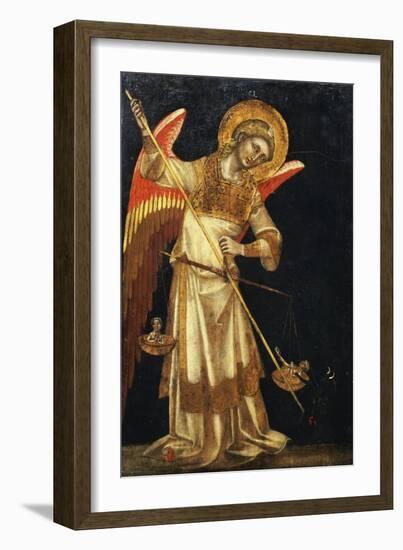 An Angel Protecting a Soul in the Balance from the Devil-Guariento Di Arpo-Framed Giclee Print