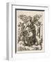 An Angel Sits Holding a Book and a Lyre Accompanied by Cherubim-null-Framed Art Print