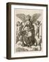 An Angel Sits Holding a Book and a Lyre Accompanied by Cherubim-null-Framed Art Print