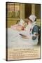 An Angelic Nurse Sits at the Side of a Patient's Bed and Reads to Him-null-Stretched Canvas