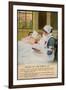 An Angelic Nurse Sits at the Side of a Patient's Bed and Reads to Him-null-Framed Art Print