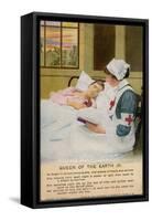 An Angelic Nurse Sits at the Side of a Patient's Bed and Reads to Him-null-Framed Stretched Canvas