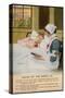 An Angelic Nurse Sits at the Side of a Patient's Bed and Reads to Him-null-Stretched Canvas