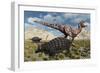 An Ankylosaurus Defending Itself from an Attacking Tyrannosaurus Rex-Stocktrek Images-Framed Art Print