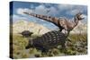 An Ankylosaurus Defending Itself from an Attacking Tyrannosaurus Rex-Stocktrek Images-Stretched Canvas