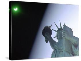 An Annular Eclipse Passes Above the Statue of Liberty-null-Stretched Canvas